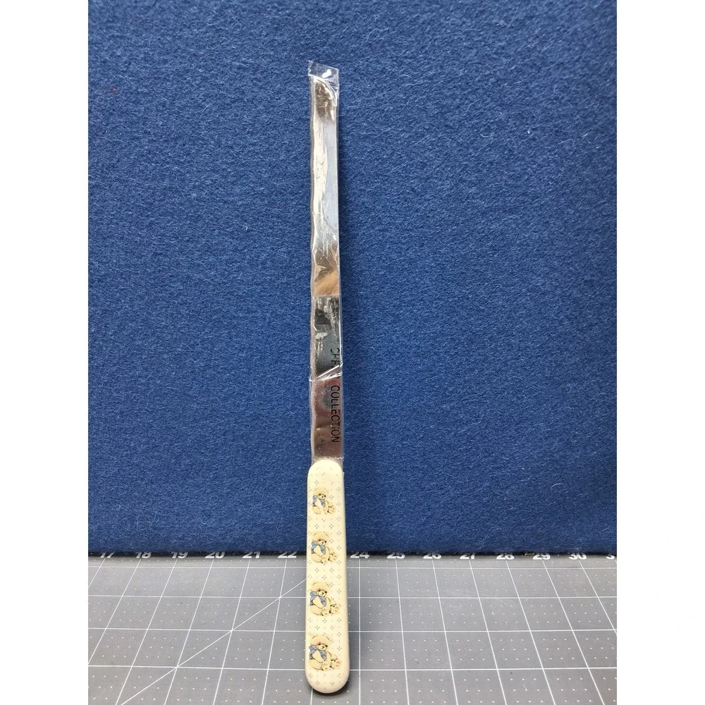 Chefs Collection Bread Knife Cream Teddy Bear Pattern Serrated Stainless Steel